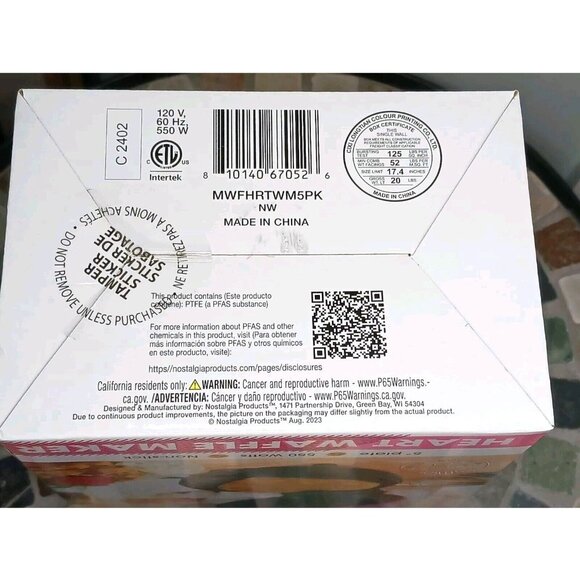 Compact Waffle Maker Heart Shaped MyMini Nostalgia Small Space Non Stick Surface - Picture 7 of 11